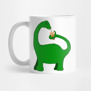 sauropod dino drinking boba with tail Mug